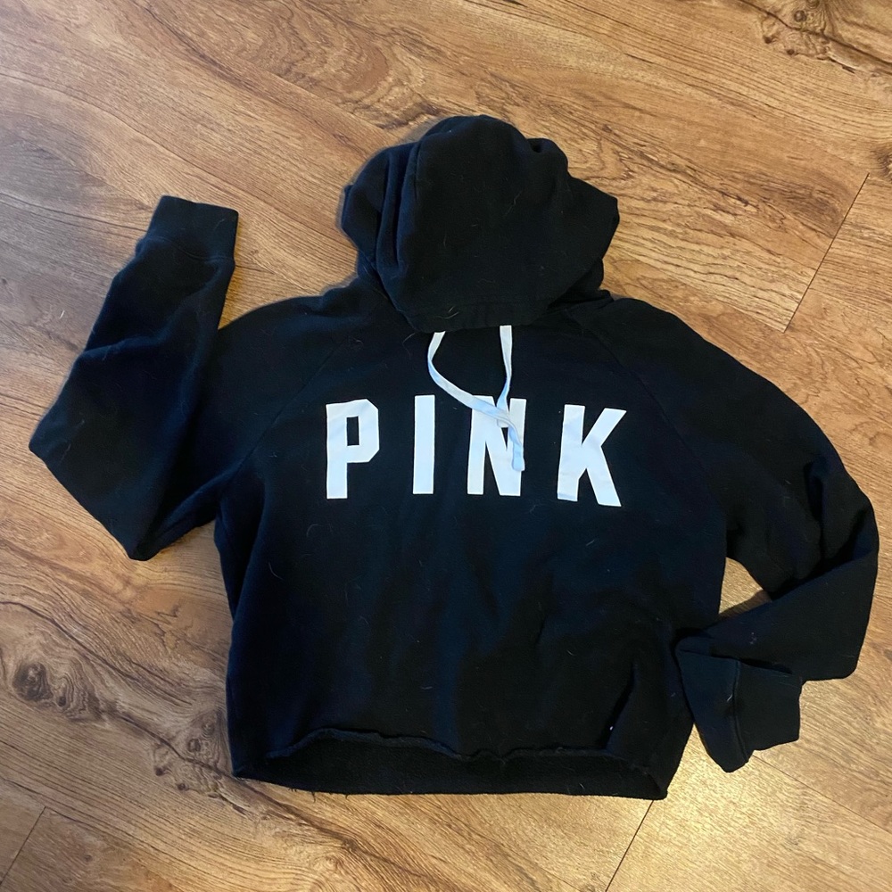 Pink cropped hoodie